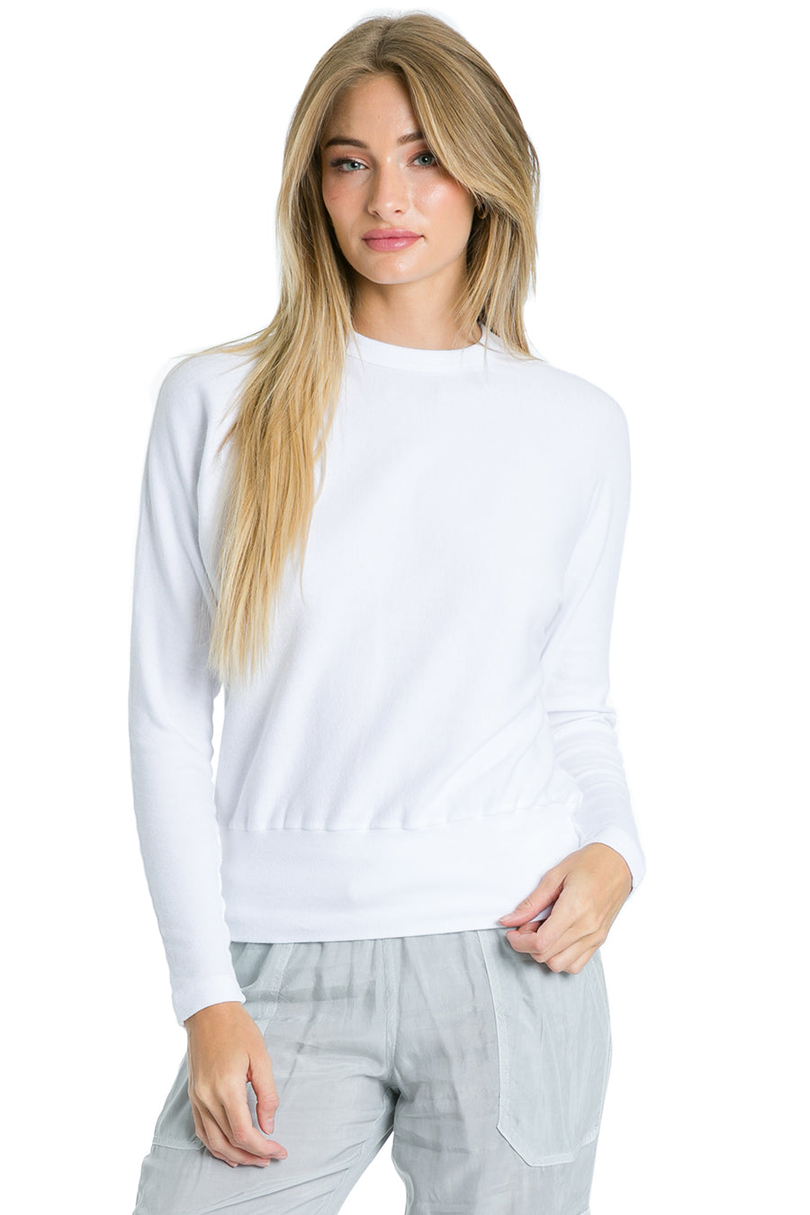 White lycra fashion long sleeve