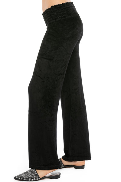 Linen Foldover Waist Pant | Black