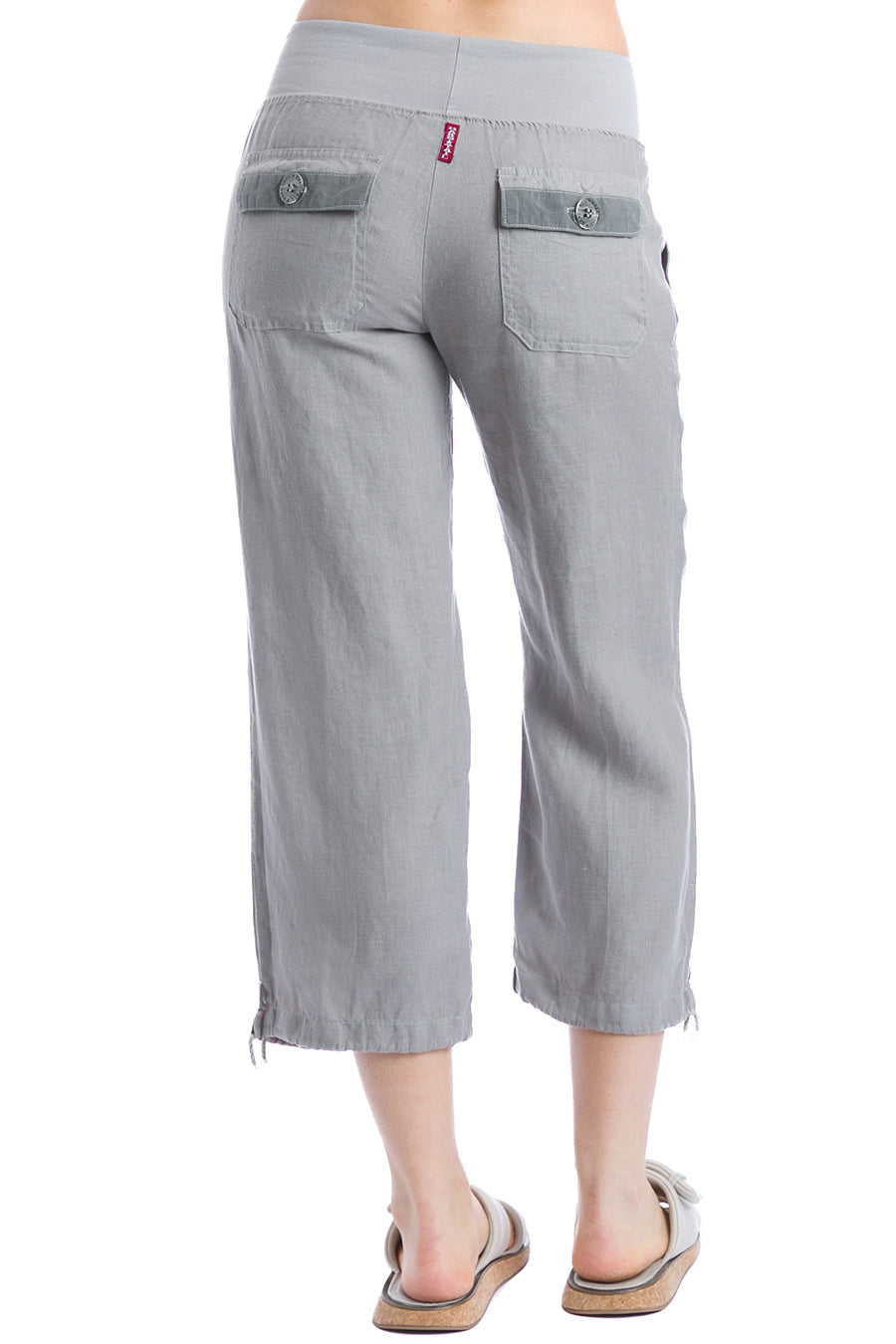 Slouchy Cargo Linen Crop Pant