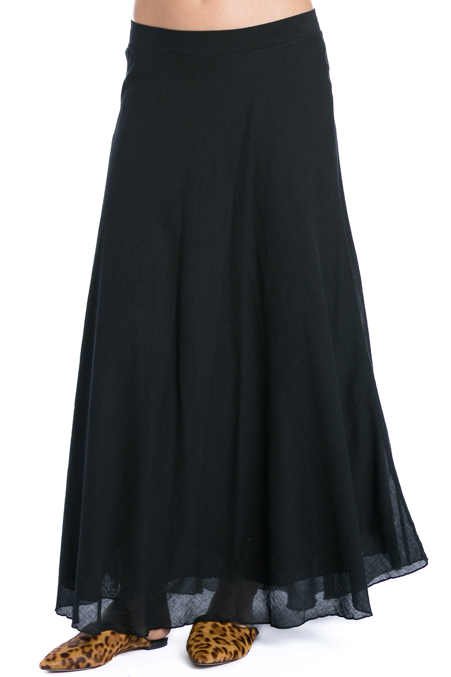 Double Layered Sweep Voile Skirt