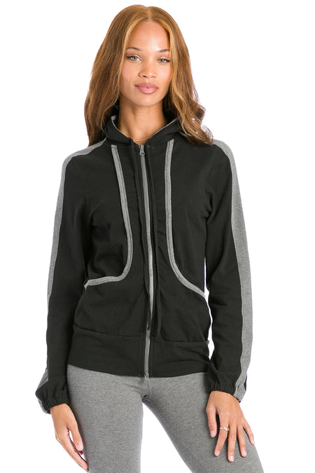 Hardtail Forever Womens S Terry Velour Hooded Full Zip Fitted Hoodie Jacket  