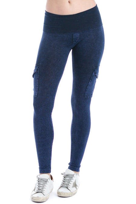 Hard Tail Side Slinger Rolldown Cropped Yoga Pants, L, Black