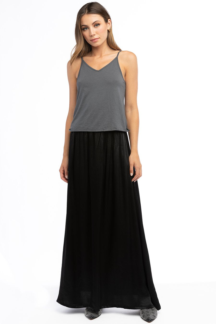 Boho High Waist Satin Maxi Skirt – Hard Tail Forever