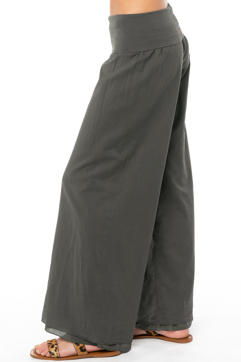 Rolldown Double Layer Voile Pant